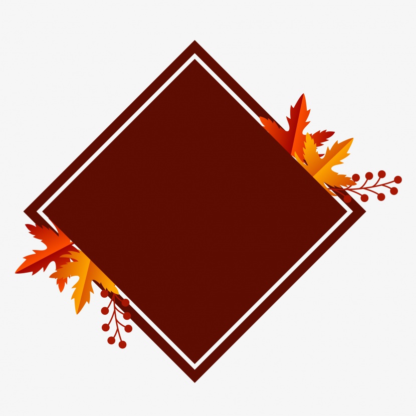 秋季棕色简约扁平化边框