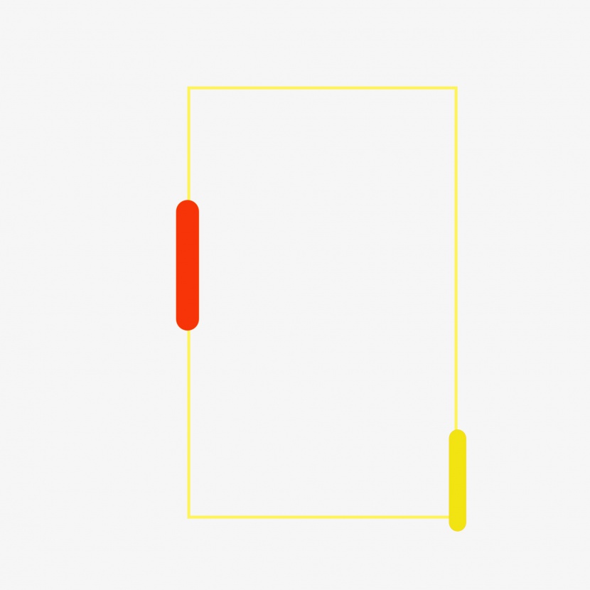黄色红色边框简约边框