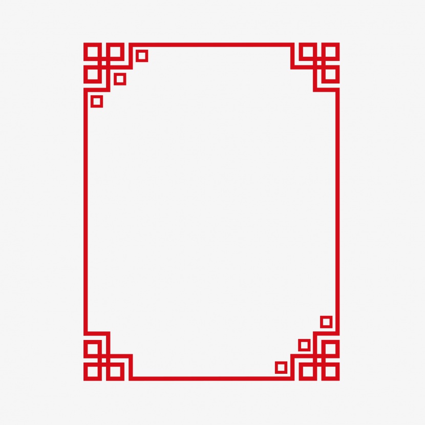 现代中国风红色时尚精美边框