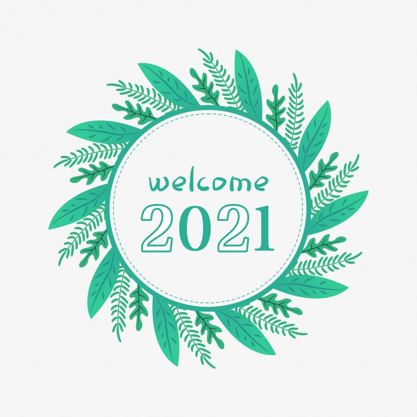 2021年新年主题背景边框清新背景