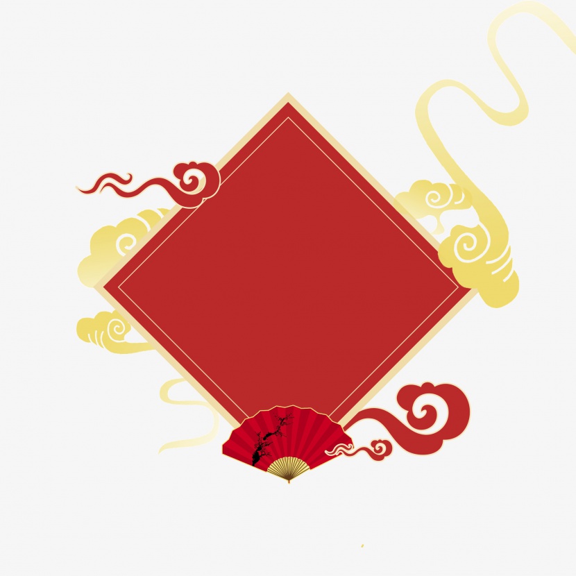 中国风新年年货页面文案装饰祥云元素