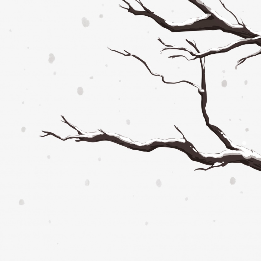 雪中枯树枝