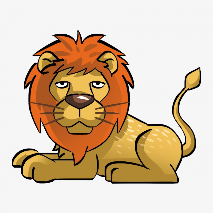 野生猛兽动物狮子插画