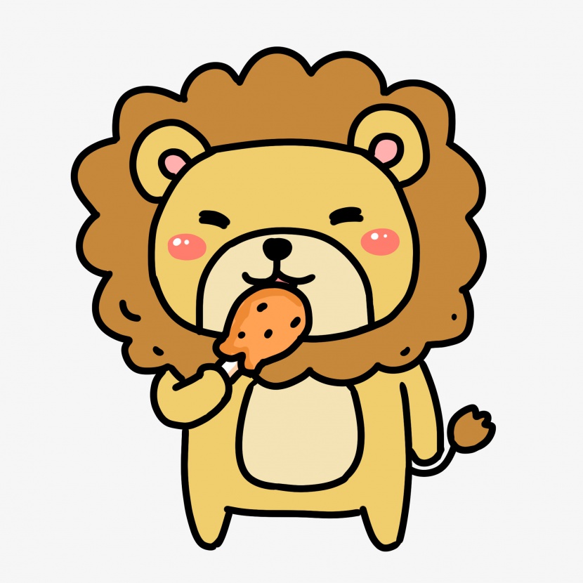 野生动物狮子插画