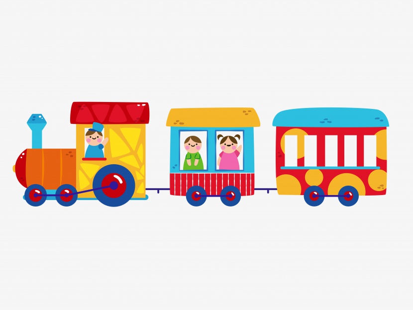 61儿童节卡通小火车玩具设计