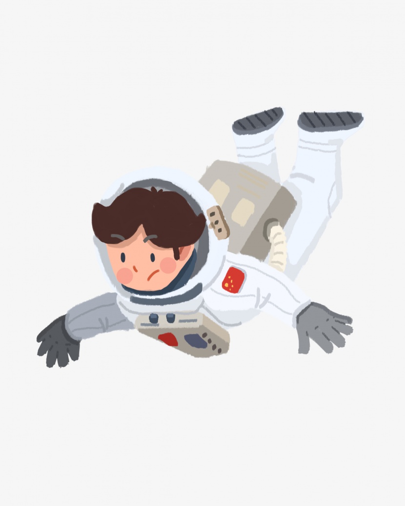 儿童节日式手绘卡通儿童节体验宇航员png