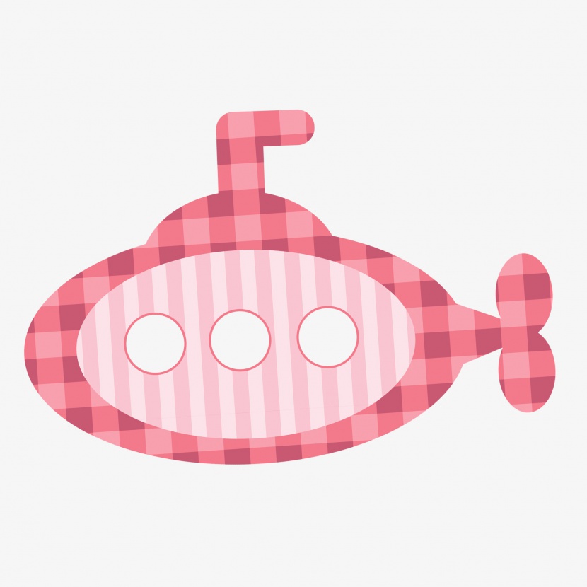 六一儿童节卡通粉红色潜艇装饰