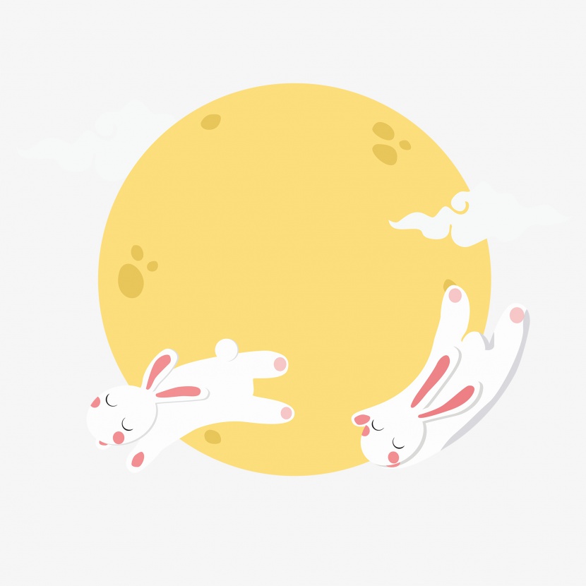 中秋节月兔与月亮