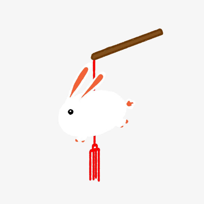 中秋主题兔子手绘插画