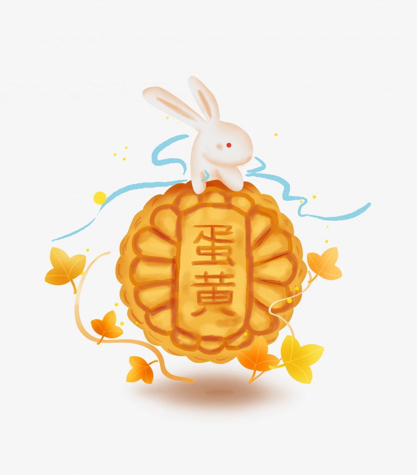 中秋节的兔子和月饼