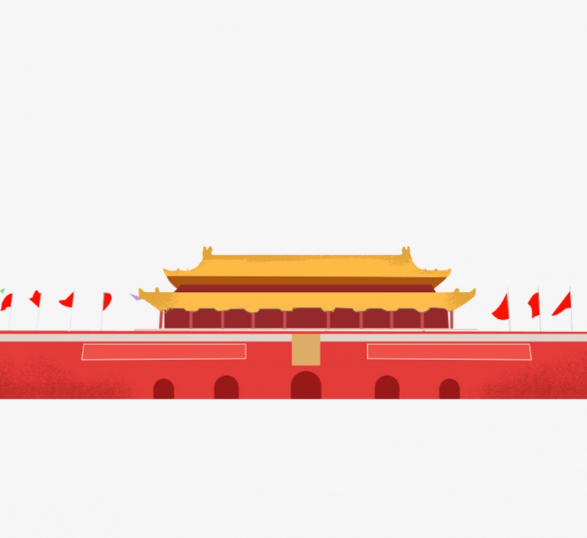 中国国旗天安门建筑