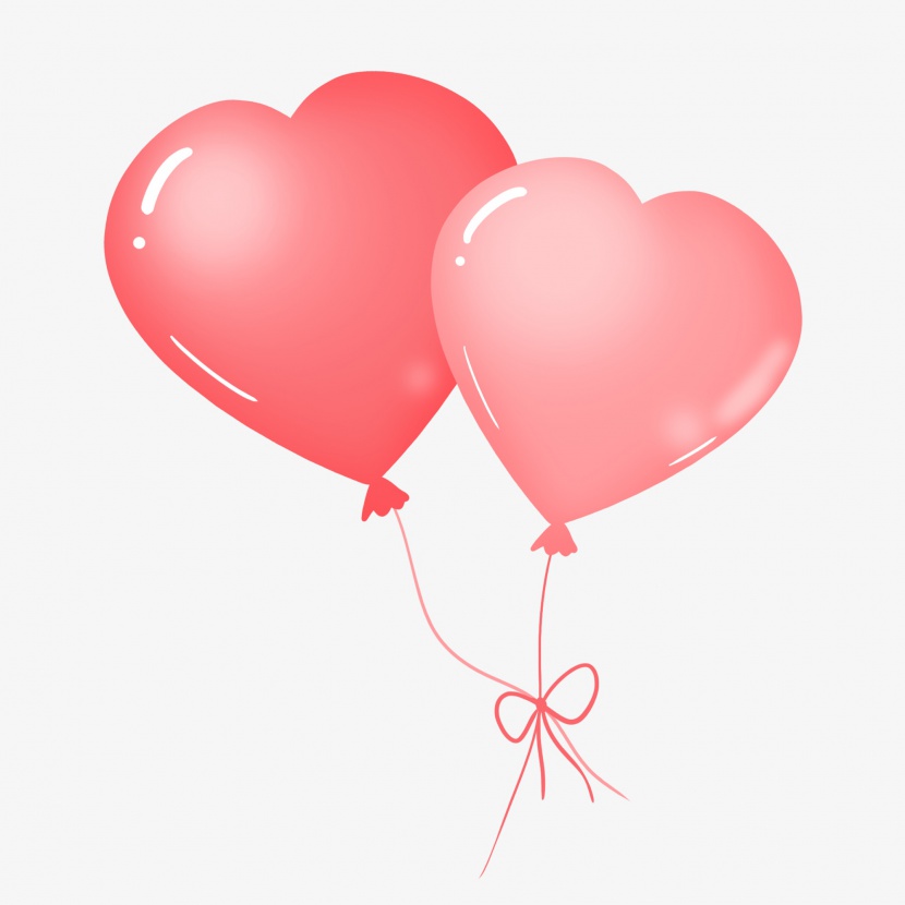 粉色爱心气球礼物