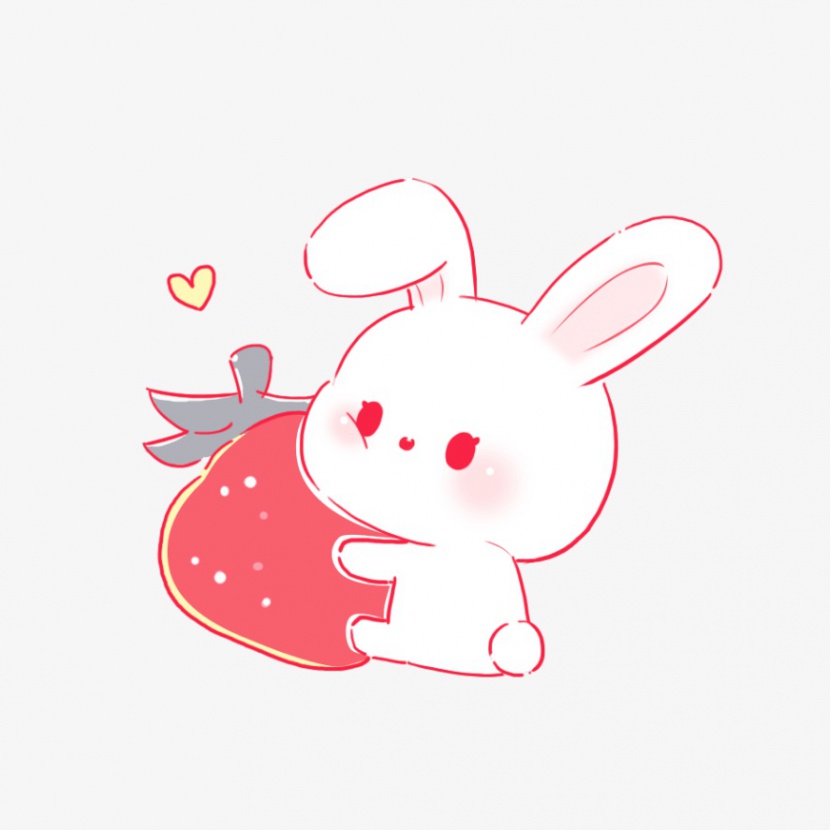 小白兔草莓素材