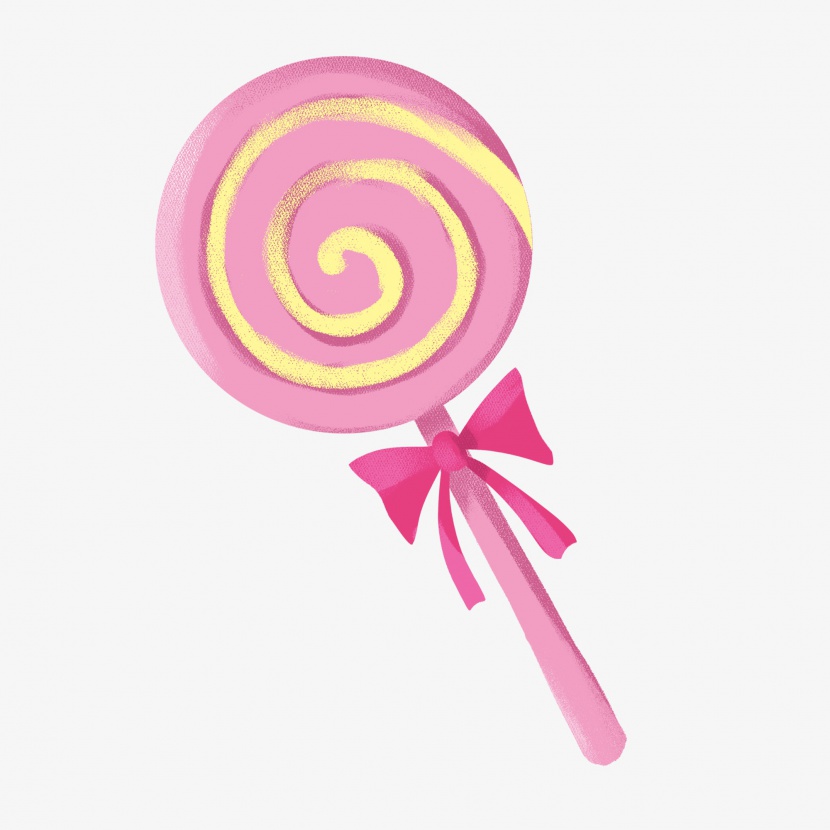 粉色棒棒糖手绘零食