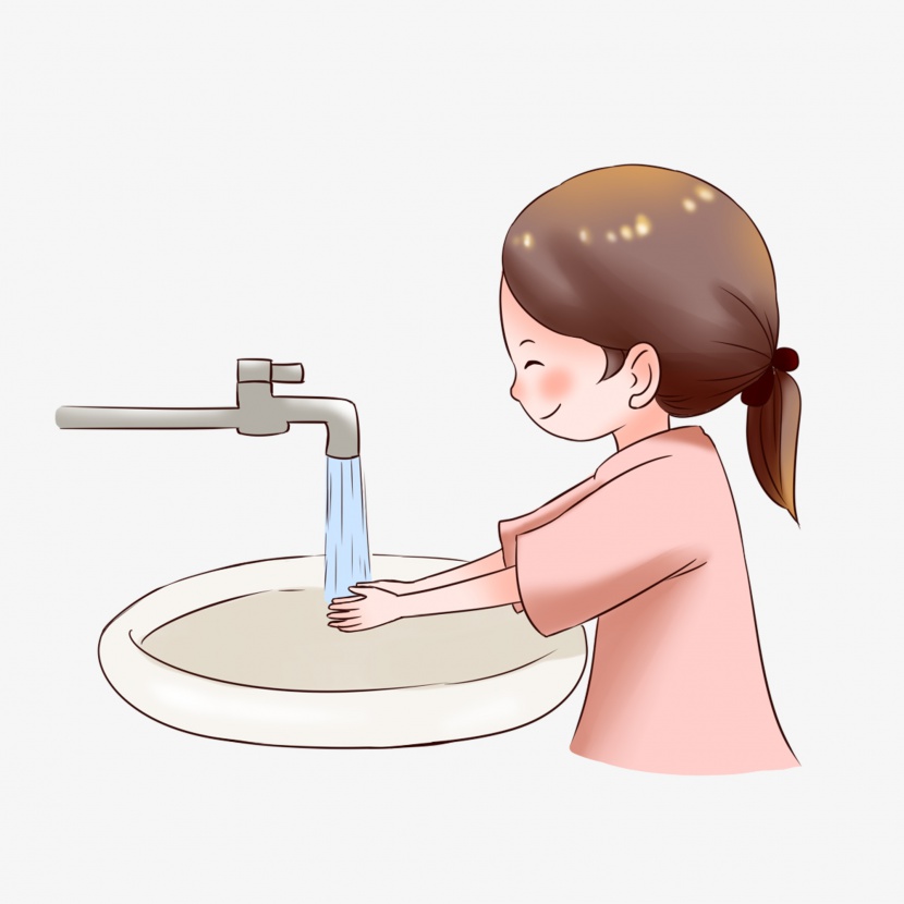 勤洗手的女孩
