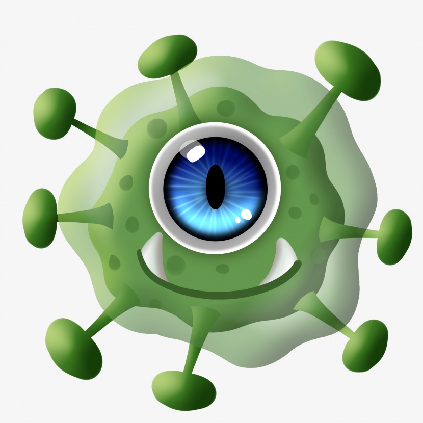 蓝眼睛绿色病毒细菌