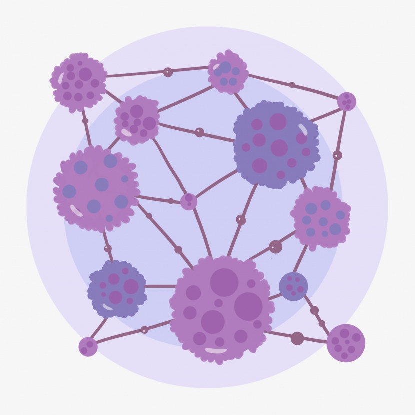 细菌细胞紫色科技球