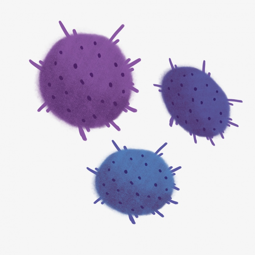 紫色蓝色细菌插画