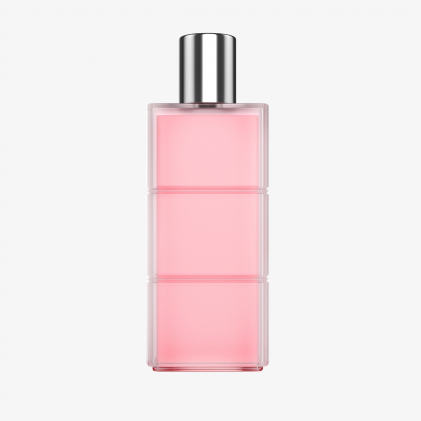 3D磨砂玻璃粉色香水瓶免抠元素