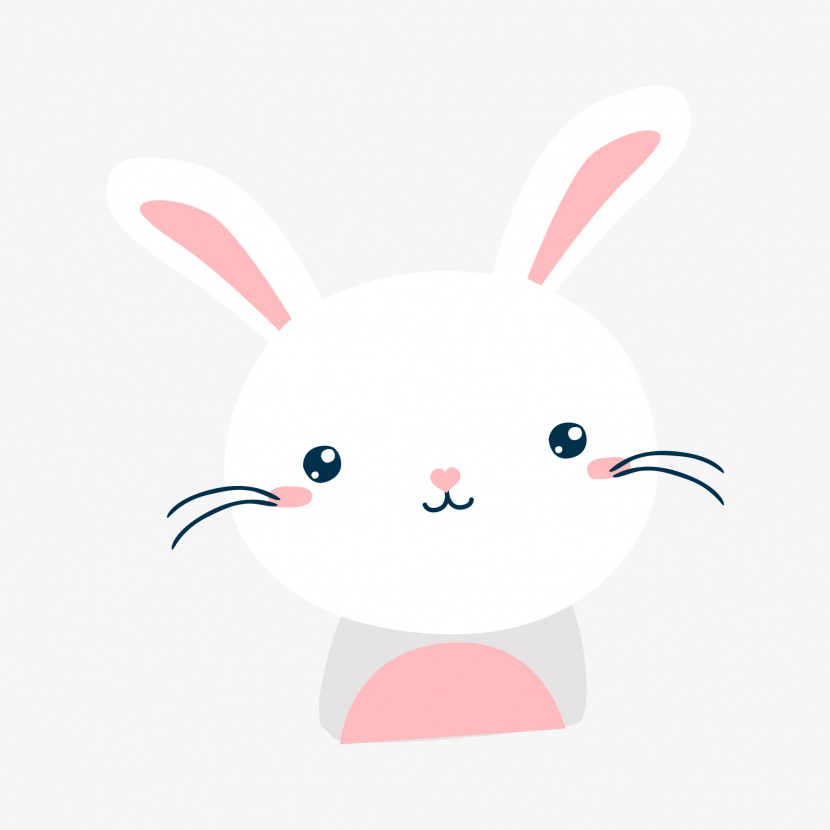 可爱手绘动物兔子插画
