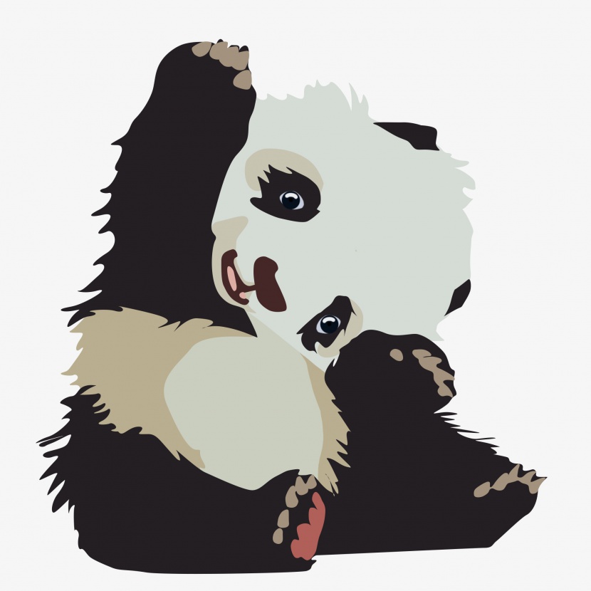 熊猫卡通手绘可爱动物高清