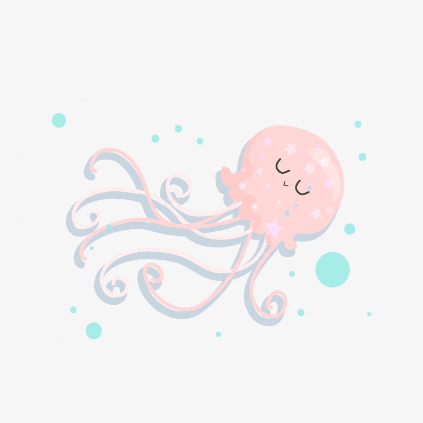 世界海洋日海底章鱼插画
