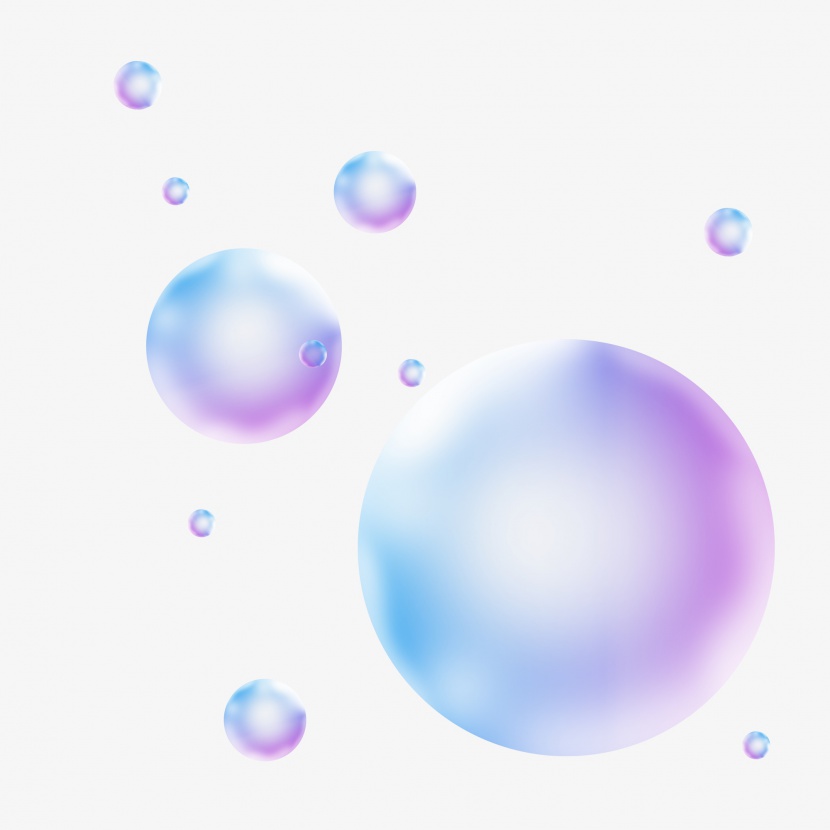 气泡气球装饰卡通漂浮彩色小元素