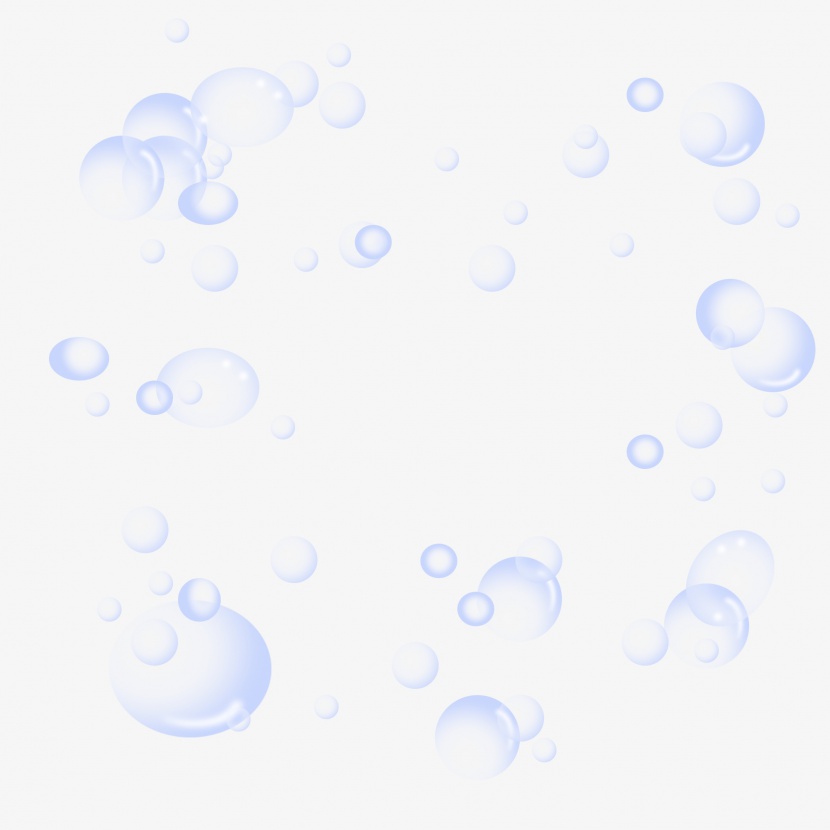 蓝色漂浮透明装饰卡通手绘气泡元素