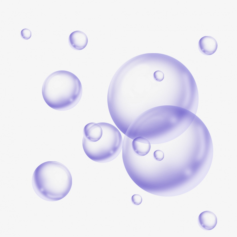 紫色卡通漂浮装饰气泡小气泡元素