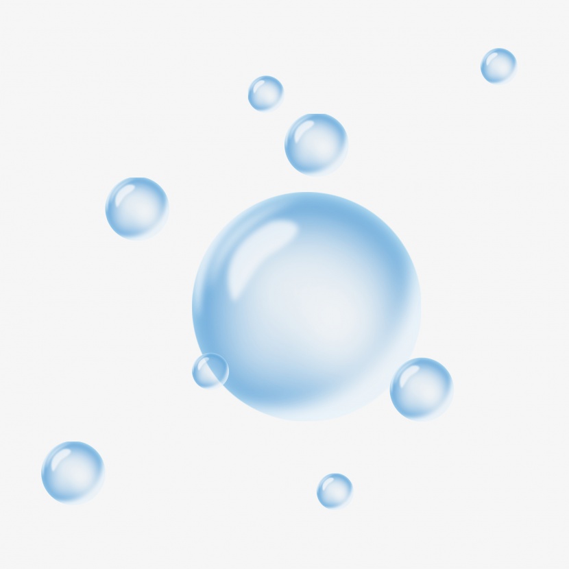 透明蓝色漂浮装饰气泡卡通小元素