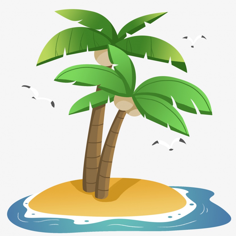 夏日海洋沙滩椰子树