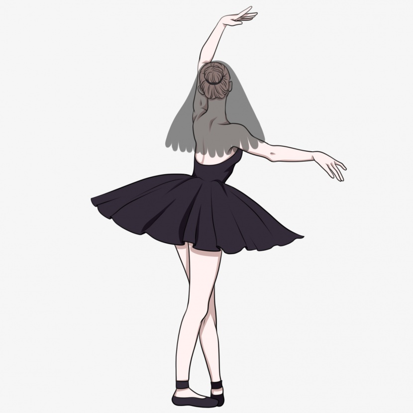 黑纱芭蕾舞舞者黑天鹅芭蕾舞