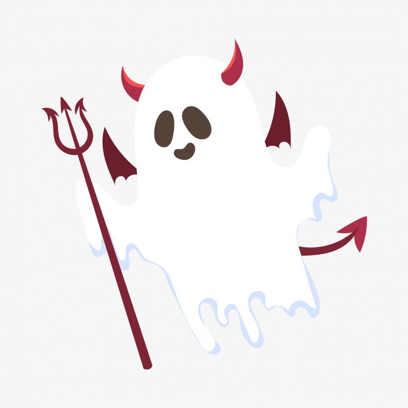 萌系可爱万圣节幽灵恶魔插画