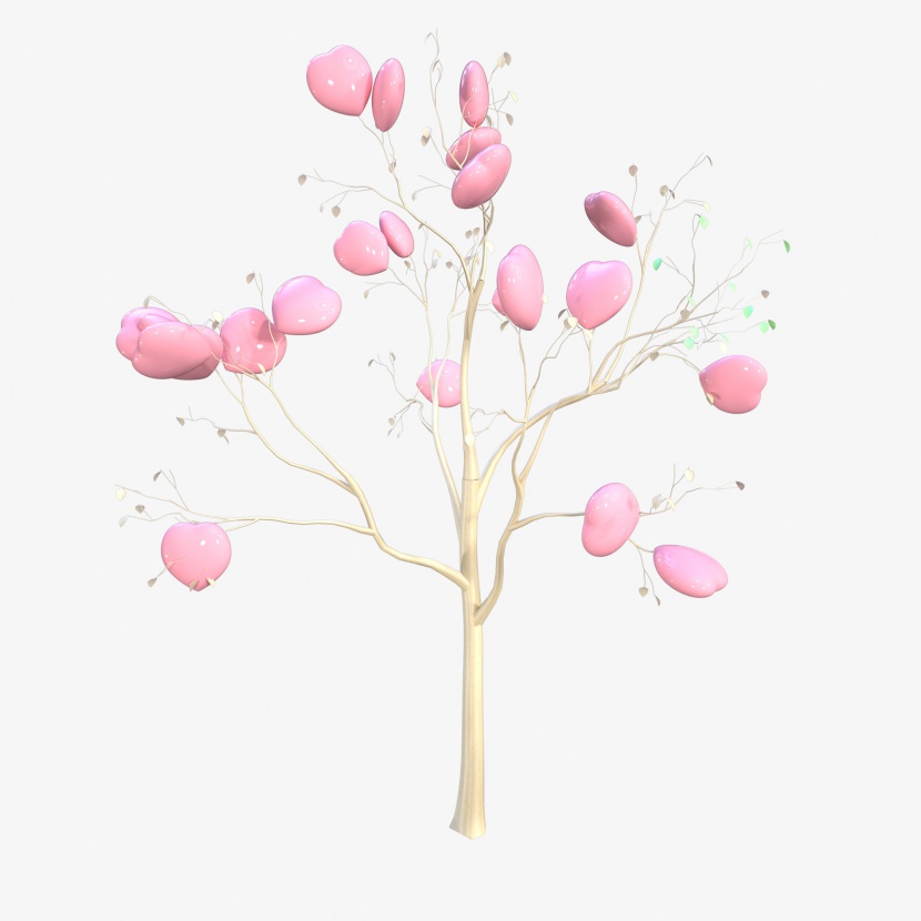 情人节七夕粉红色树木