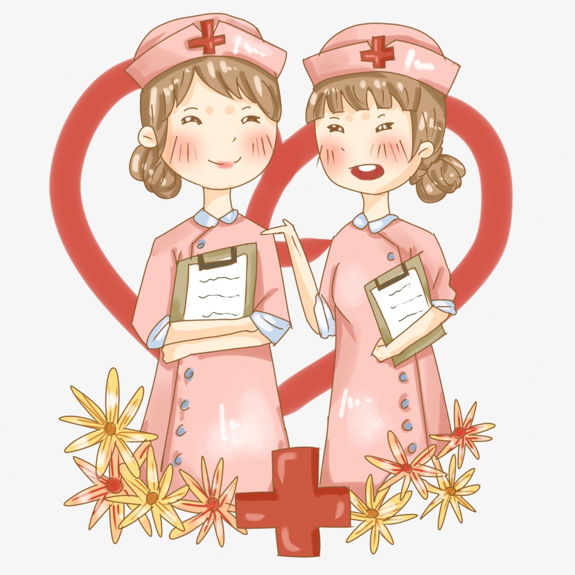 劳动节工作的最美护士插画PNG