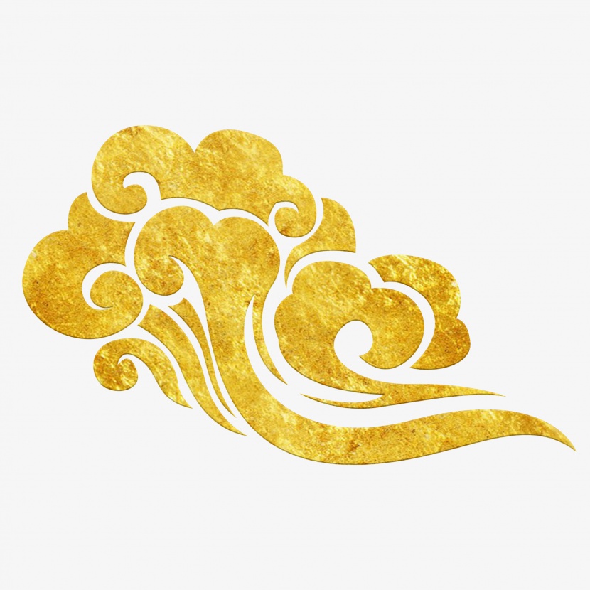 中国风传统烫金花纹祥云装饰图