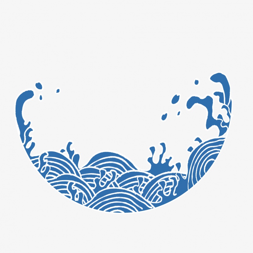 中国风蓝色海水纹矢量