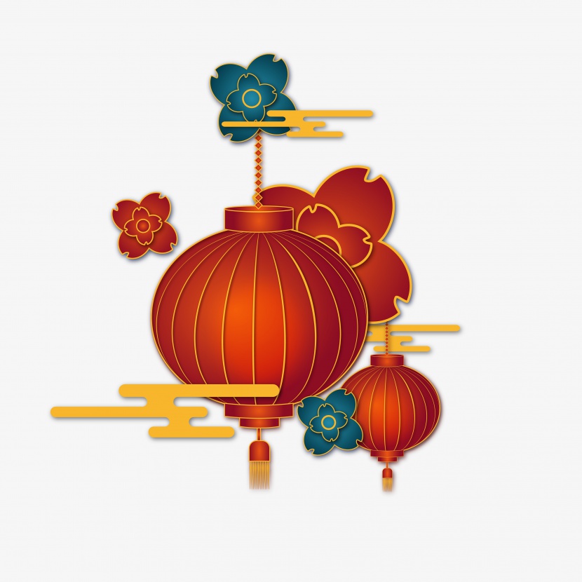 灯笼窗花中国传统庆典活动展会背景海报素材