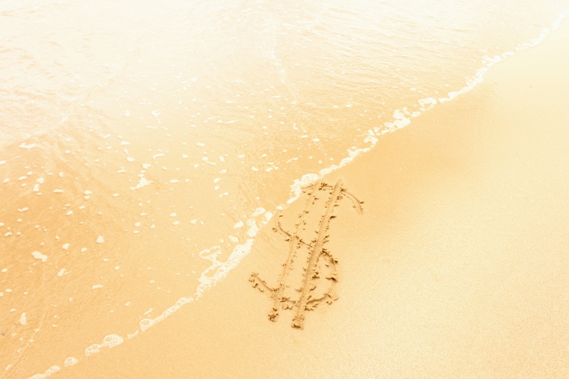 沙子上的美元符号