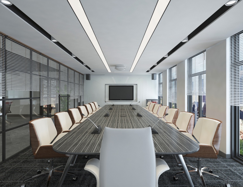 现代简洁风办公会议室室内设计效果图