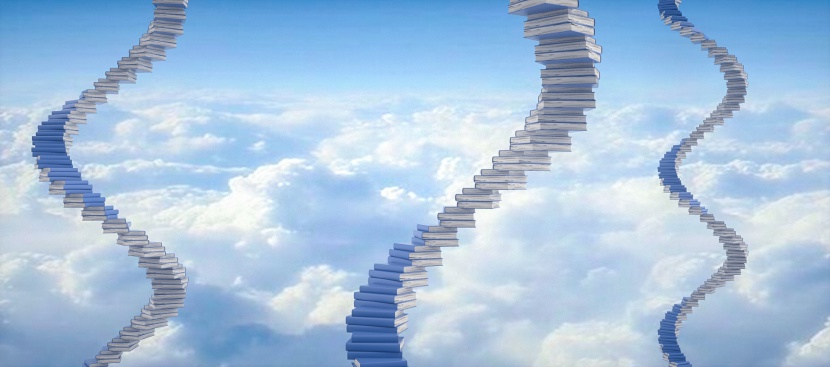 C4D立体天空抽象创意图书世界通用背景
