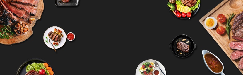 黑色餐饮食品饮食餐桌厨具全屏海报背景图