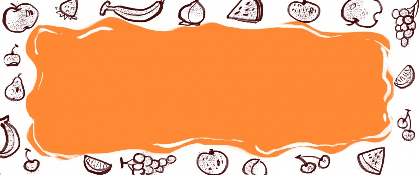 美食食物蔬菜果蔬橙色系简笔卡通小清新