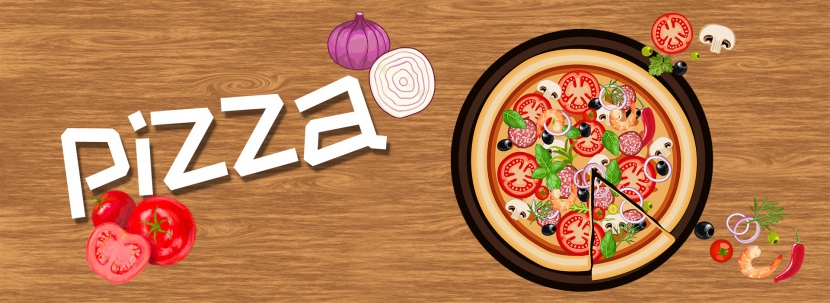 披萨彩色文艺banner