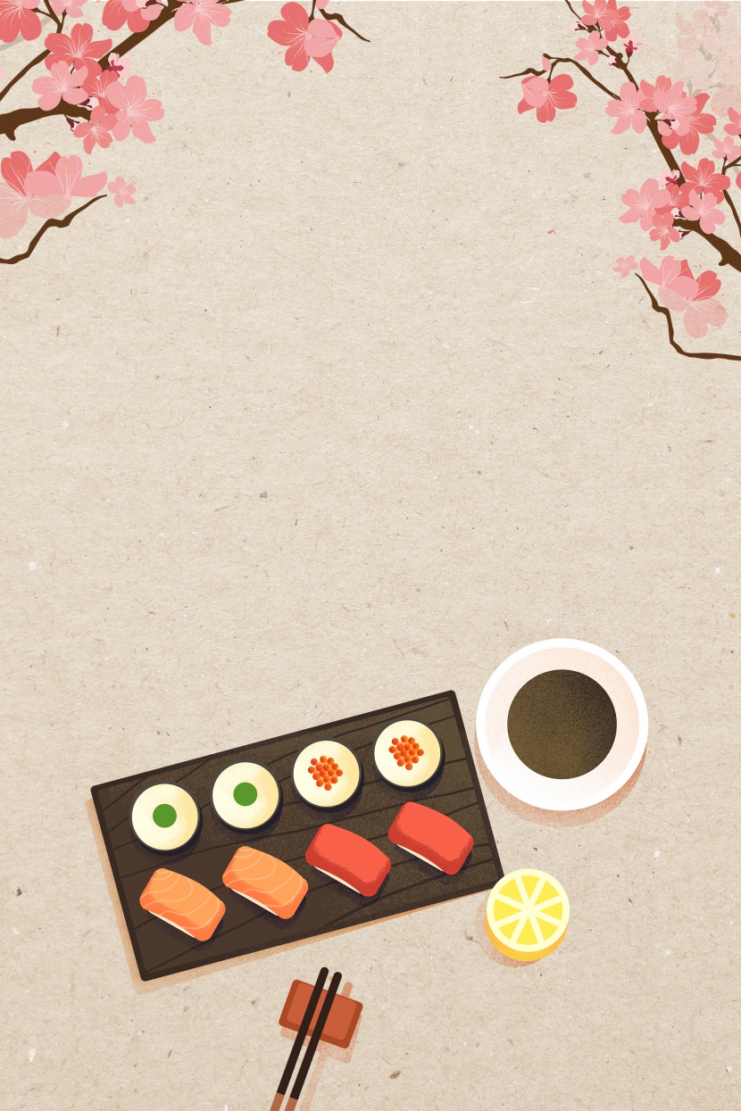 卡通日式风味寿司