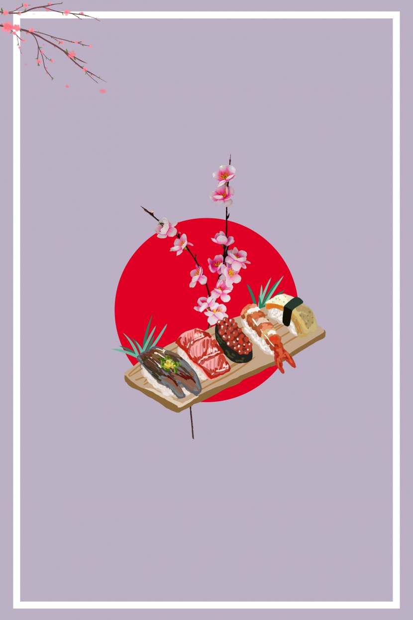 美食食物寿司广告背景