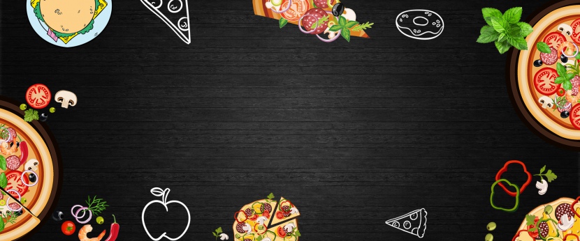 美食食物pizza背景模板