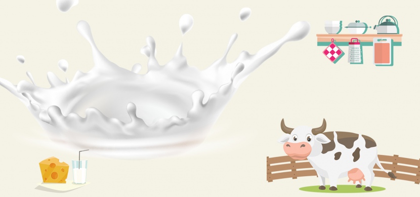 早餐牛奶冲剂白色背景