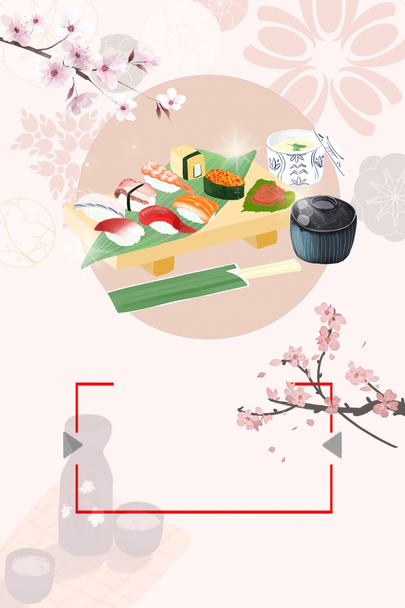 美食食物寿司背景模板