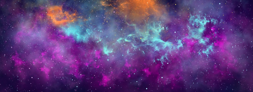 银河系蓝紫星空背景